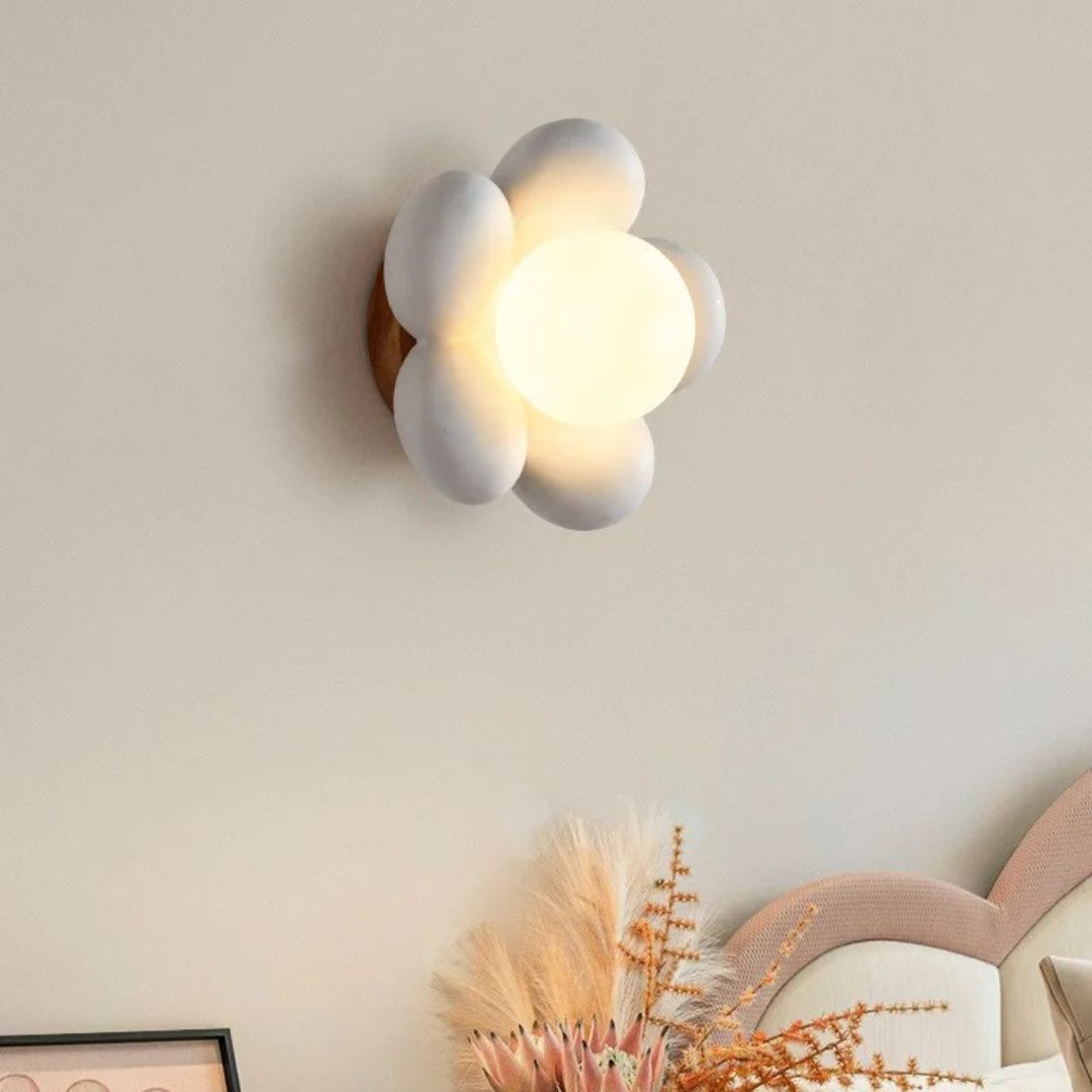 Veilleuse Murale Fleur – Applique LED en Résine et Acrylique pour Chambre d’Enfant-Veilleuse cocon
