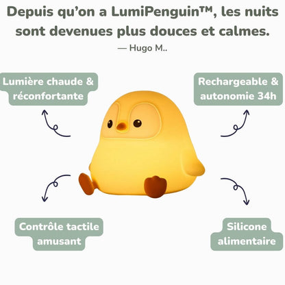 Veilleuse Pingouin Assis Enfant – LumiPenguin™